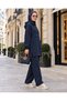 Nova Zippered Hooded Modal Pants Set Navy Blue