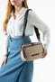 Soft Touch Premium Gummy Fabric, Women's Shoulder Bag - Beige Model: (D&L-14-20E)