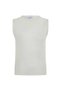 Draped Collar Ecru Knitwear Top - 6