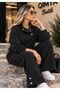 Şans Li̇fe Women's Collar and Cuff Snap Detail Pleated Pants and Top Two-Piece Set - 6