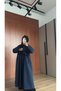 Bibed Cotton Trench Coat Navy Blue - 8