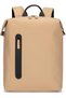 Matt PU Laptop Backpack for 15.6-Inch Laptop, PU & 600D Polyester Work Backpack with Front & Back Vertical Zip Pockets, Organizer Panel