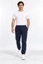 Men's Regenerated Fabric Elasticated Leg Pockets Navy Blue Sweatpants - 5