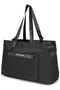 21-Inch Casual Weekender Travel Bag, Lightweight Polyester Overnight Bag with 3 Storage Sections, Trolley Sleeve, Bottle & Umbrella Storage, Reinforced Handles, Black - 2