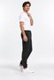 Men's Regenerated Fabric Elasticated Black Sweatpants with Leg Pockets - 2