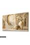 Gold Detailed Flower and Landscape in a Vase One Piece Canvas - Canvas Painting - 2