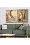 Gold Detailed Flower and Landscape in a Vase One Piece Canvas - Canvas Painting - 4