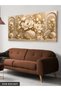 Gold Circles and Textured White Flowers One Piece Canvas - Canvas Art - 3