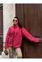 Women's Pink Zippered Oversize Plush Sweatshirt - 3