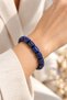 Women's Natural Stone Bracelet Cylinder Model Lapis Natural Stone Bracelet - 2