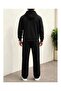 Danger Printed Men's Hooded Top/Bottom Tracksuit Set - 2