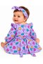 3-18 Months Baby Girl White Heart Printed Belted Dress and Bandana Set - 5