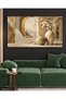 Gold Detailed Flower and Landscape in a Vase One Piece Canvas - Canvas Painting - 7