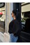 Women's Black Boat Neck Bat Sleeve Oversize Modal Blouse - 6