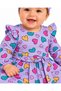 3-18 Months Baby Girl White Heart Printed Belted Dress and Bandana Set - 3