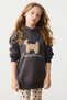 Girl's 3-9 Years Old Fleece Hooded Long Sweatshirt Anthracite