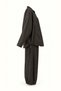 Gingham Oversize Shirt Slouchy Pants Coffee Set - 4
