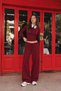 Teen Women's Coffee Slim Waist Carbon Brush Sweatpants