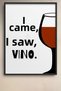Veni Vidi Vino Typography Framed Painting Bar Kitchen Poster Wall Decor Kok38 - 2