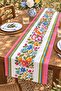 Vibrant Colorful Flowers Patterned Runner/Tablecloth/Placemat - 3