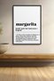 Margarita Cocktail Dictionary Definition Framed Artwork Cocktail Poster Bar Kitchen Decor Kok19