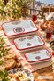 28-22-13 No. Enamel Square Plate Mezze Breakfast Camping Picnic