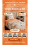 Single Cotton Ranforce Duvet Cover Set - Stylish Patterned (160X220 cm Duvet Cover, 160X240 cm Bed Sheet, 50X70 cm Pillowcase) - 4