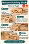 Cur-Ios-Genios Licensed 200 Piece Natural Wooden Balance Blocks Educational Architecture Building and Intelligence Game Set - 3