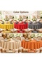 Polka Dot Round Red Tablecloth – Liquid Repellent, Stain Resistant, Custom Size Options Available - 4