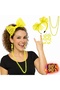 80S 90S Neon Yellow Party Set? Necklace Earrings Crown - 2