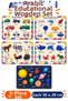 Wooden Arabic Alphabet Educational Learning Set of 5 Puzzles – Arabic Letters Take Apart and Put Together for Children Sök Tak Bultak