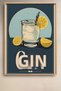 Retro Gin Tonic Lemon Framed Painting Cocktail Poster Bar Kitchen Decor Kok05 - 2