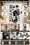 3D Glittery Woman Silhouette Wall Sticker 32X50 cm Butterfly Flowered Black and White Wall Decoration - 3