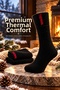 Women's and Men's Winter Thermal Towel Socks Set of 3 (Black) - 7
