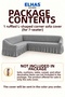 Bürümcük Fabric 7-Seater L Corner Sofa Cover with Skirt - 6