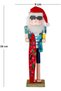 Christmas Ornament Lead Soldier Nutcracker with Surfboard and Christmas Hat Red-Blue 38 Cm. - 5