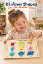 Wooden Educational Geometric Shapes Take Apart and Put Together Puzzle – Colorful Shape Matching Puzzle for Children - 2