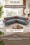 Bürümcük Fabric 5-Seater L Corner Sofa Cover with Skirt - 4