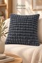 Anthracite Embossed Textured Decorative Throw Pillow Cover, Hidden Zipper, Double-Sided, 1 Piece - 2