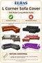Bürümcük Fabric 5-Seater L Corner Sofa Cover with Skirt - 5