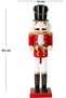 Christmas Ornament, Lead Soldier Nutcracker Ringing Bell Red-White 38 Cm. - 5