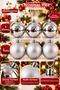 Set of 6 Gold Silver Red Khaki Green Mink Christmas Balls 3 Matte 3 Shiny Metallic Christmas Tree Ornaments Gold Hanging Decorative Christmas Pine Tree Ornaments - 5