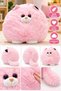 Fat Cat Plush Toy Pink – Chubby Round Cat Soft Furry Adorable Decorative Plush - 3