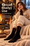 Women's and Men's Winter Thermal Towel Socks Set of 3 (Black) - 4