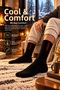 Women's and Men's Winter Thermal Towel Socks Set of 3 (Black) - 3
