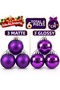 Set of 6 Khaki, Purple, Gold, Navy Blue, Blue, Fuchsia, Burgundy and Red Christmas Tree Ornaments 6 cm – Set of 3 Matte and 3 Shiny Pine Tree Ornament Balls Christmas Tree Ornament Ball Set - 3
