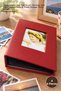 4 photo albums - 4x6 (10x15 cm) 100-page, red cover, square pattern, photo storage, photo album
