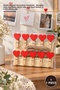 1 Piece of Heart-Shaped Decorative Peg – Wooden Mini Peg, Photo Holder, with Red Heart Detail, 3.5 Cm, Photo Clip
