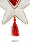 Christmas Tree Ornament Star Sequined Fringed Red 20X23 cm - 4