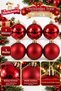 Set of 6 Gold Silver Red Khaki Green Mink Christmas Balls 3 Matte 3 Shiny Metallic Christmas Tree Ornaments Gold Hanging Decorative Christmas Pine Tree Ornaments